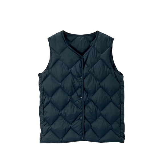 Women's Warm Puffer Vest Lightweight Sleeveless Button Down Parkas Outerwear Casual Diamond-Patterned Jacket Vest