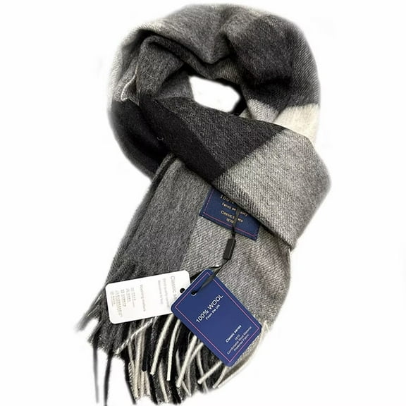 Men's 100 Australian Merino Wool Scarf Knitted Soft Warm Neckwear 72x12inch
