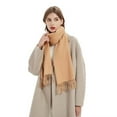 thumbnail image 1 of Women's Warm Scarves Long Shawl Winter Warm Large Scarf Pure Color 72x12inch, 1 of 5