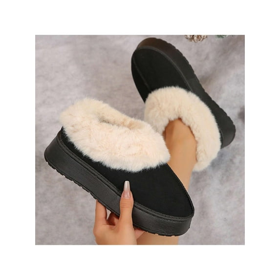 Women's Warm Shearling Slipper Boots with Memory Foam - Comfortable Winter Room Shoes