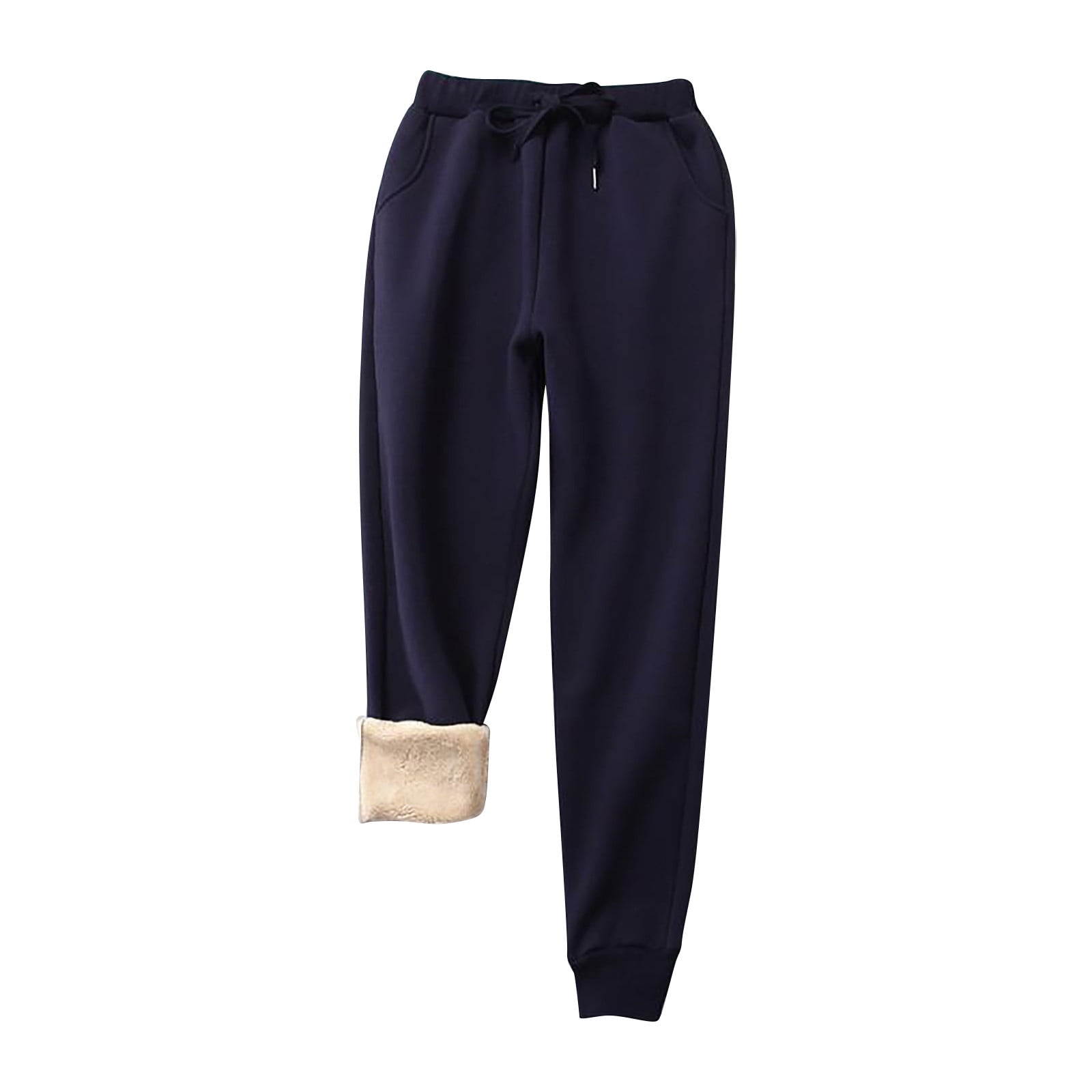 Women's Warm Sherpa Lined Athletic Sweatpants Jogger Fleece Pants Solid ...