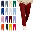 thumbnail image 1 of Women's Warm Sherpa Lined Athletic Sweatpants Jogger Fleece Pants Wine XXL, 1 of 3