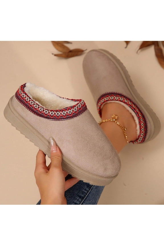 Women's Warm Snow Boots - Durable Winter Sandals with Non-Slip Soles for Outdoor Comfort, Thickened Flat Design