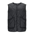 thumbnail image 1 of Women's Warm Vests Solid Color Button Sleeveless Tops Lightweight Thickened Thermal Outerwear Vest with Pocket Black XXXXXL, 1 of 7