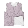 thumbnail image 1 of Women's Warm Vests Solid Color Button Sleeveless Tops Lightweight Thickened Thermal Outerwear Vest with Pocket Purple XXXXXL, 1 of 7