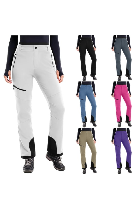 Women's Warm Windproof Stretchable Breathable Outdoor Ski Pants, Insulated Snow Pants for Winter Skiing, Cold Weather Activities, and Snow SportsHot PinkS