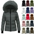 thumbnail image 1 of Women's Warm Winter Coat Hooded Puffer Jacket Clearance Women's Winter Cotton Jacket With Hood, Waist, And Plush To Overcome Outer Coat, 1 of 8