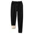 thumbnail image 1 of Women's Warm Winter Fleece Sweatpants Sherpa Lined High Waist Drawstring Active Running Jogger Pants with Pockets, 1 of 4