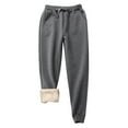 thumbnail image 1 of Women's Warm Winter Fleece Sweatpants Sherpa Lined High Waist Drawstring Active Running Jogger Pants with Pockets, 1 of 7
