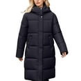 thumbnail image 1 of Women's Warm Winter Hooded Long Quilted Puffer Down Coat Jacket Outerwear With Pockets, 1 of 6