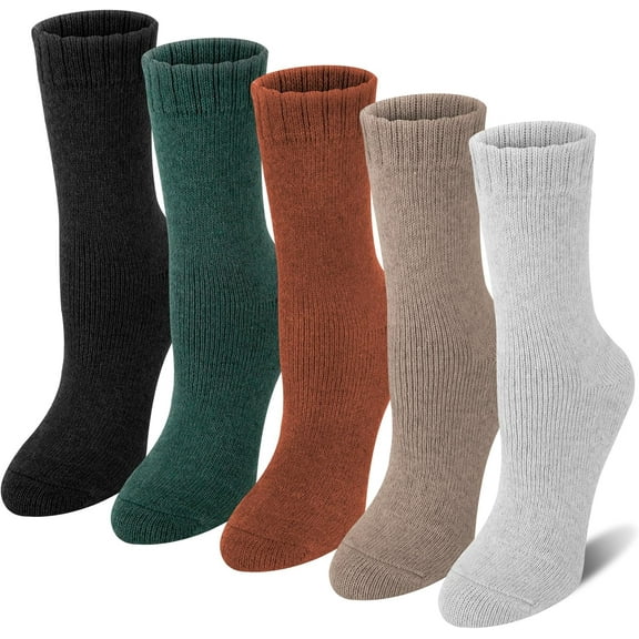 Women's Warm Winter Socks - Thermal Knit Crew Socks for Hiking & Boots, Cozy Calf-Length Socks, Christmas Stocking Stuffers Gifts