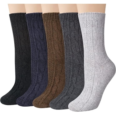 Women's Warm Winter Socks - Thermal Knit Crew Socks for Hiking & Boots, Cozy Calf-Length Socks, Christmas Stocking Stuffers Gifts