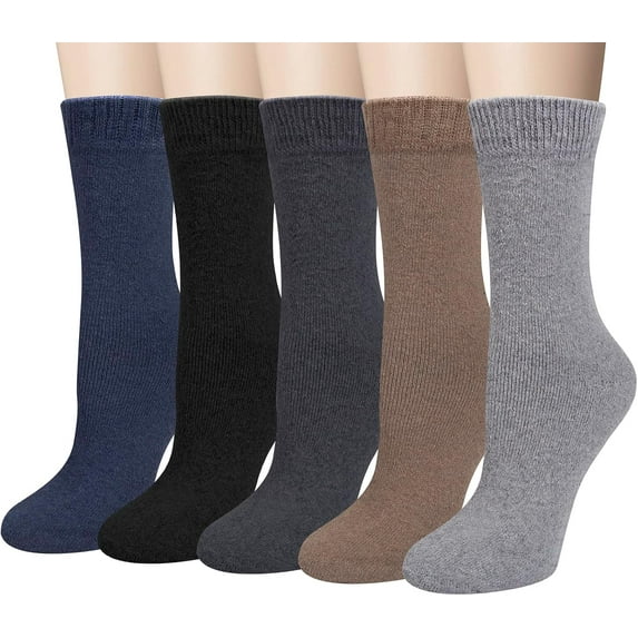 Women's Warm Winter Socks - Thermal Knit Crew Socks for Hiking & Boots, Cozy Calf-Length Socks, Christmas Stocking Stuffers Gifts