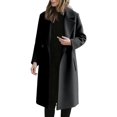 thumbnail image 1 of Women's Warm Winter Trench Coat Long Blend Overcoat Fashionable Outerwear For Ladies, 1 of 4