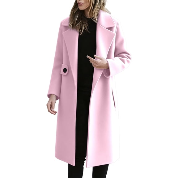 Women's Warm Winter Trench Coat Long Blend Overcoat Fashionable Outerwear For Ladies