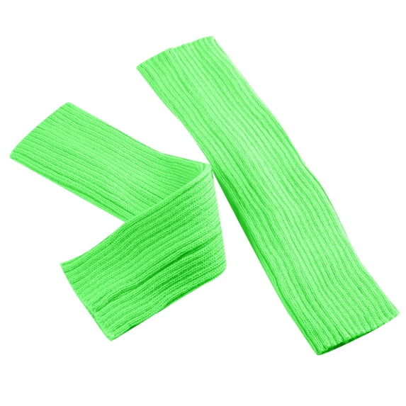 Women's Warm Winter Wool Leg Sleeves, Solid Color Knitted Pile Socks Boot Cuffs, Soft Thermal Leg Warmers for Daily Wear or Home Lounge, Stretchy and Cozy - Green