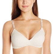 Women's Warner's 1056 No Side Effects Wire-Free Bra (Butterscotch/Dot Print 40C)