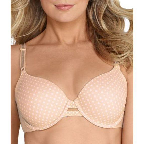 Women's Warner's 1356 No Side Effects Underwire Contour Bra (Butterscotch/Dot Print 38C)