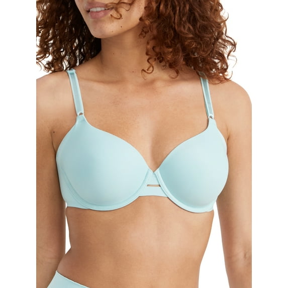 Women's Warner's 1356 No Side Effects Underwire Contour Bra (Canal Blue 34B)
