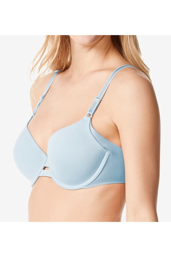 Women's Warner's 1356 No Side Effects Underwire Contour Bra (Keepsake Blue 36D)