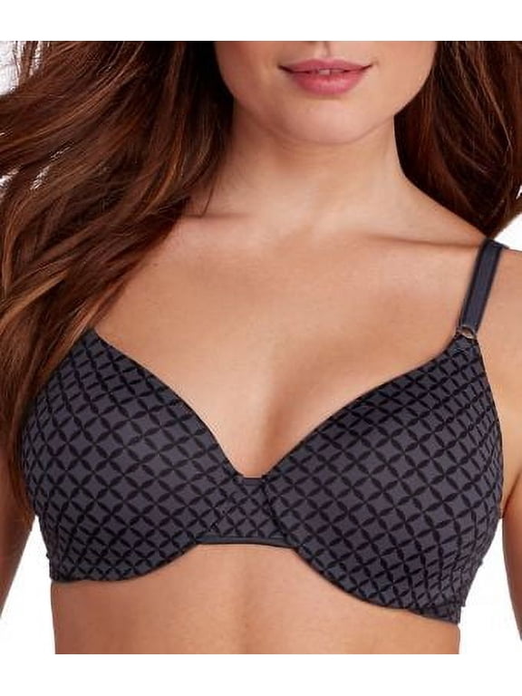Warner's Women's This Is Not A Bra Tailored Underwire Contour Bra, Gunmetal Gray Geo Print, 34C