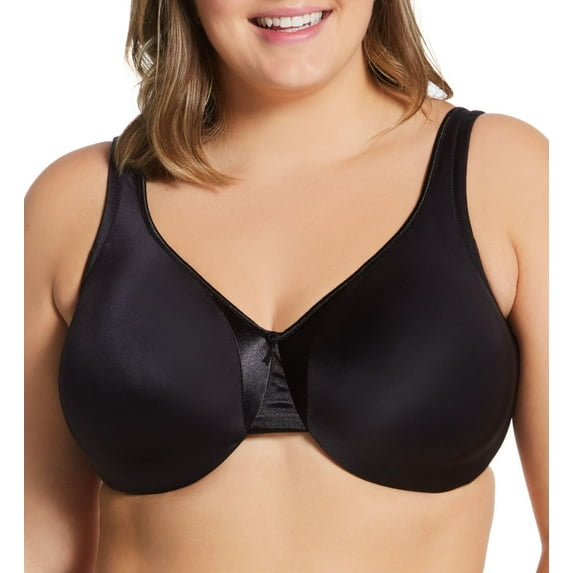 Women's Warner's 35002A Signature Support Satin Underwire Bra (Black 44DDD)
