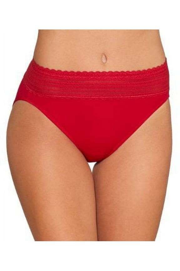 Women's Warner's 5109 No Pinching No Problem Hi Cut Brief Panty (Classic Red 2X)
