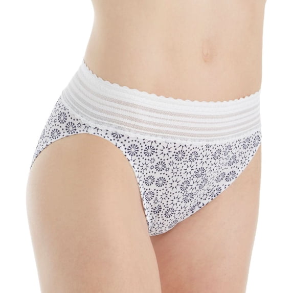 Women's Warner's 5109J No Pinching. No Problems. Hi-Cut Brief with Lace (Evening Blue Star M)