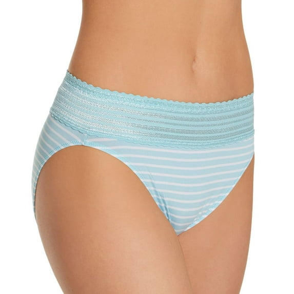 Women's Warner's 5109J No Pinching. No Problems. Hi-Cut Brief with Lace (SEA STRIPE 2X)