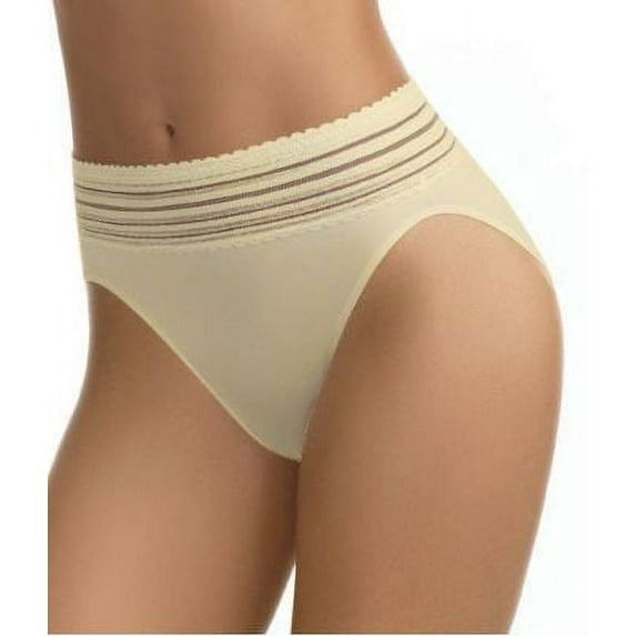 Women's Warner's 5109J No Pinching. No Problems. Hi-Cut Brief with Lace (Vanilla XL)