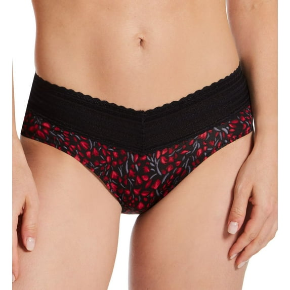 Women's Warner's 5609J No Pinching. No Problems. Hipster with Lace Panty (Black Brush Stroke Flr L)