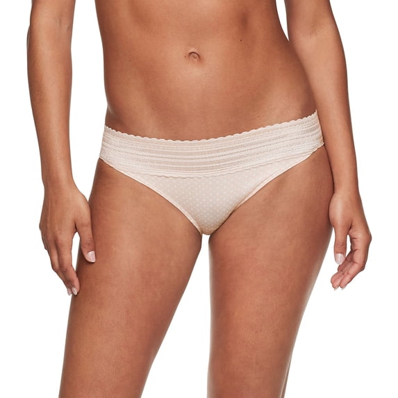Women's Warner's No Pinching, No Problems® Lace Bikini 05509 Color: Butterscotch Dot Size: SMALL