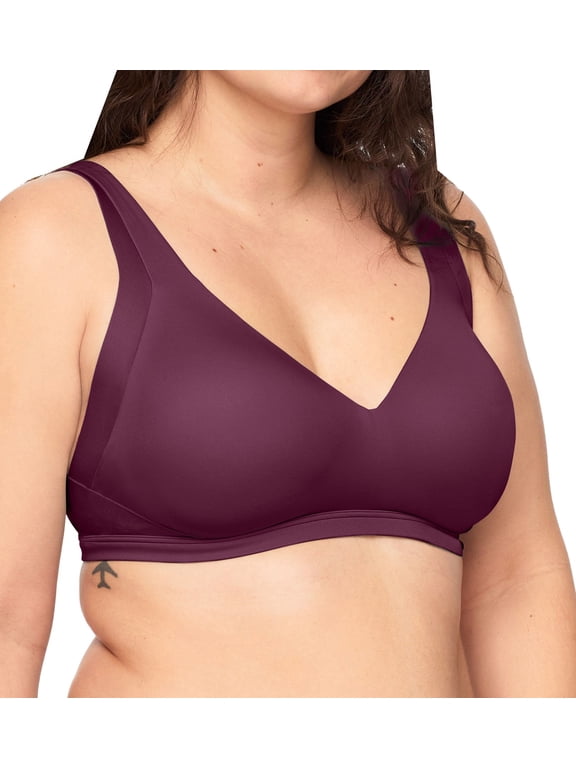 Women's Warner's RA2231A No Side Effects Wirefree Contour Bra (Burgandy M)