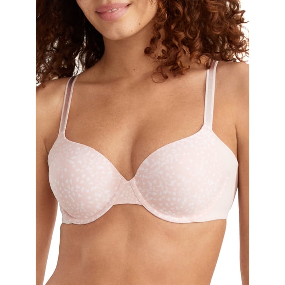 Women's Warner's RA3061A No Side Effects Underwire Lightly Lined Bra (Petals/Blush 36DD)