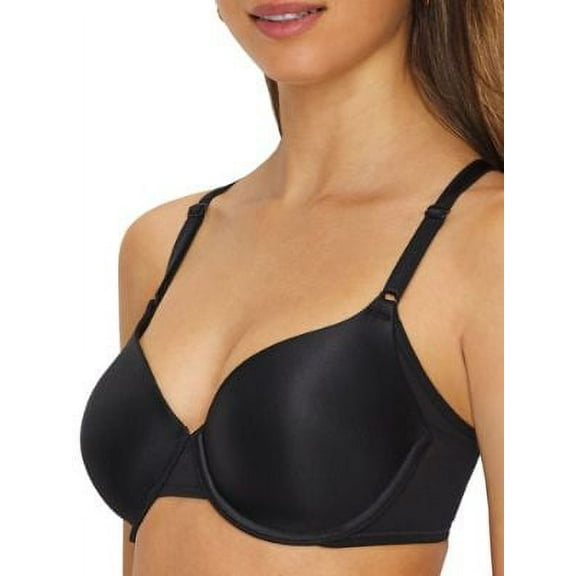Women's Warner's RA3471A No Side Effects Underwire Contour Bra w/ Mesh Wing (Rich Black 40C)