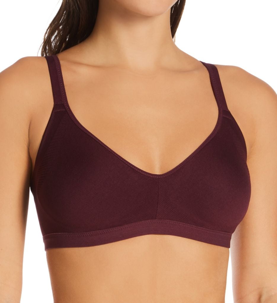 Women's Warner's RM3911A Easy Does It No Bulge Wirefree Contour Bra  (Winetasting M)