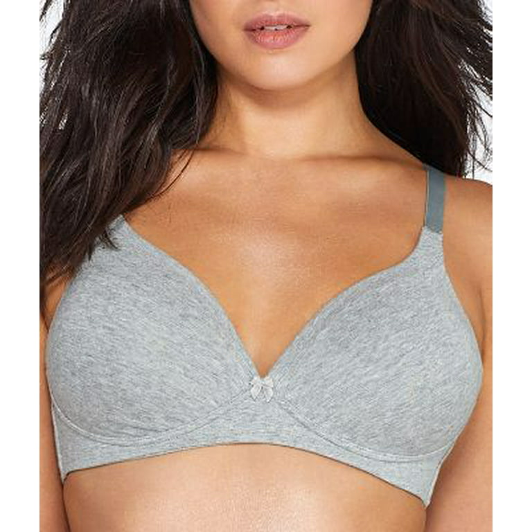 Women's Warner's RN0141A Invisible Bliss Cotton Wirefree Bra with Lift  (Light Grey Heather 36D)