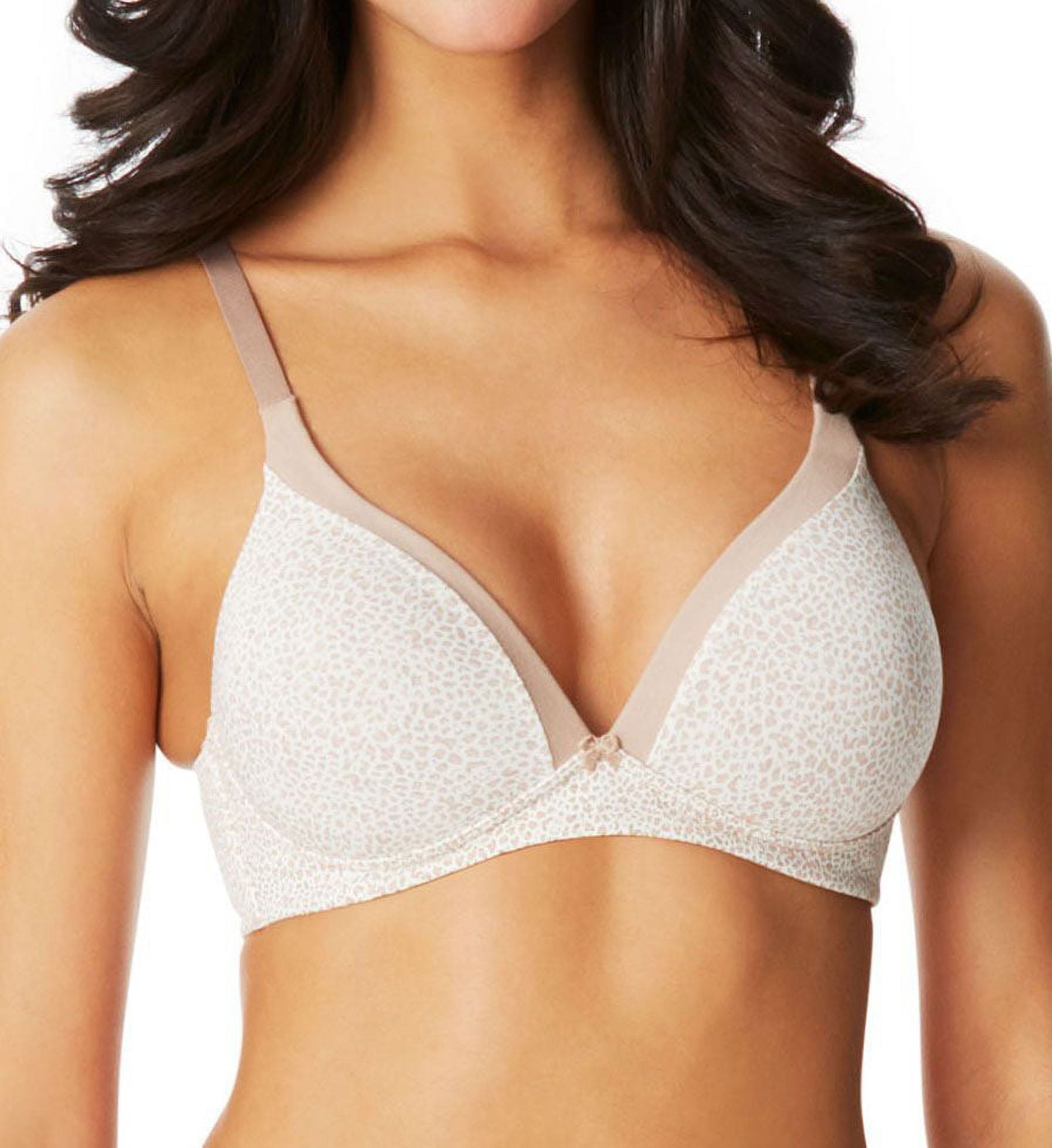 Women's Warner's RN0141A Invisible Bliss Cotton Wirefree Bra with Lift  (Natural Cheetah 34C)