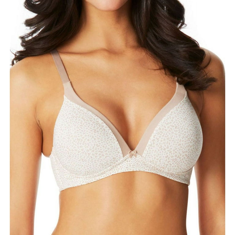 Women's Warner's RN0141A Invisible Bliss Cotton Wirefree Bra with Lift  (Natural Cheetah 34C) 