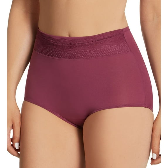 Women's Warner's RS7401P No Pinching. No Problems. Brief Panty with Lace (Amaranth L)
