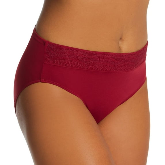 Women's Warner's RT7401P No Pinching. No Problems. Hi-Cut Panty with Lace (Raspberry Jam XL)