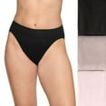 thumbnail image 1 of Women's Warners No Pinching No Problems® 3-pk. Dig-Free Mid-Waist Hi-Cut Panty RT4403P Color: Blush Mink Black Size: SMALL, 1 of 4
