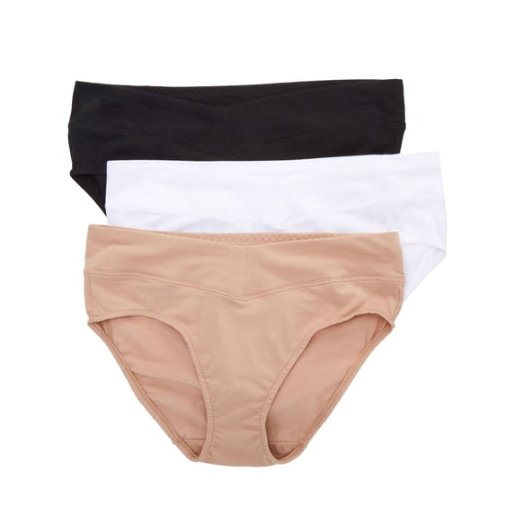 Women's Warner's RU4403P No Pinching No Problems Hipster Panty - 3 Pack (Black/Almond/White M)