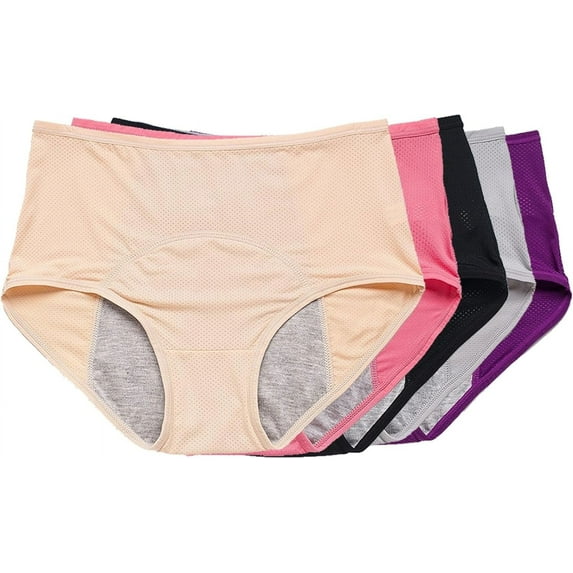 High-waist leakproof underwear for women in multiple colors designed for minor bladder leaks