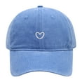thumbnail image 1 of Women's Washed Baseball Cap - Heart Embroidered Soft Top Adjustable Hat,Blue,One Size,KLOY2K, 1 of 3