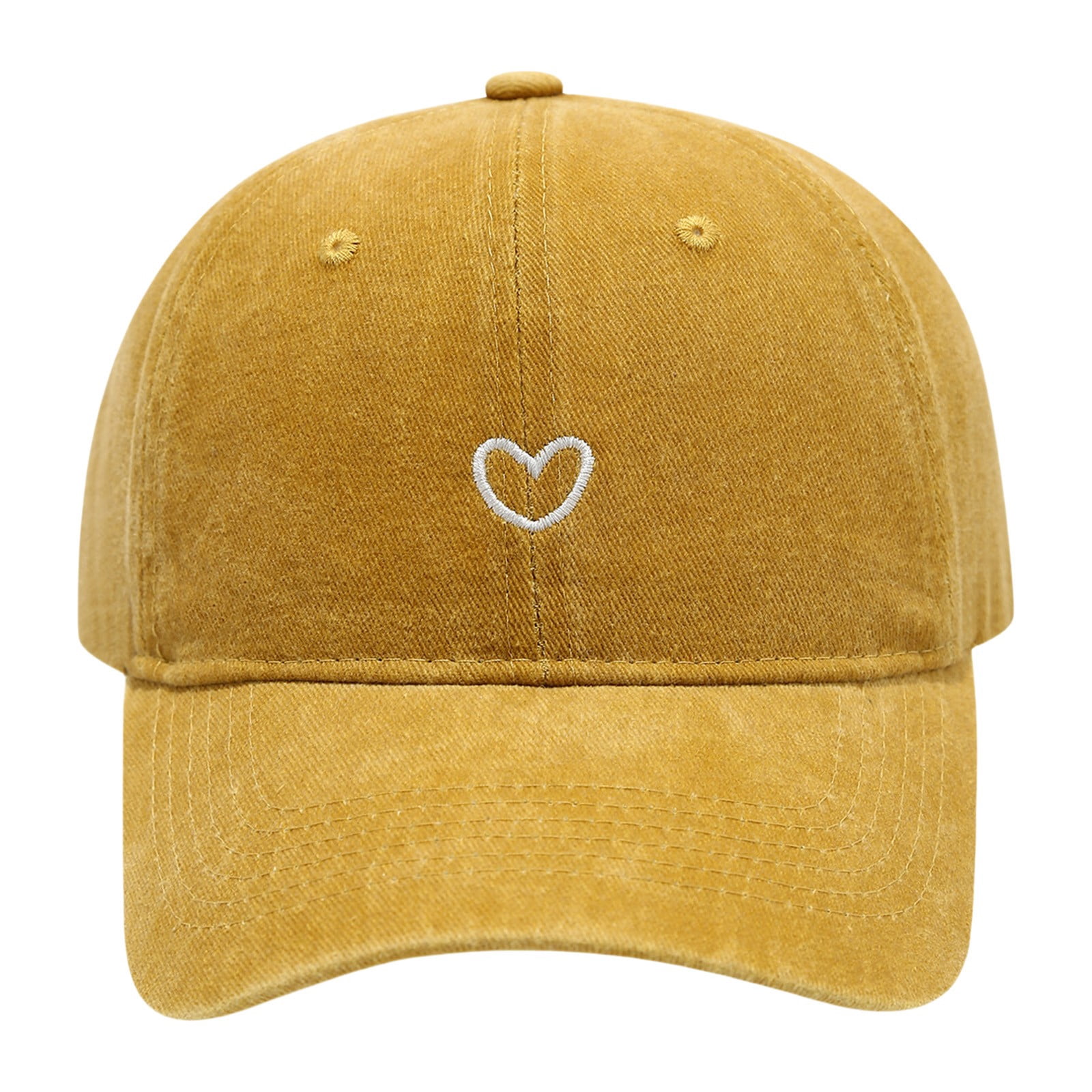 Adjustable Baseball Cap with Heart Pattern - Lightweight Polyester - Unisex Unisex Baseball Cap Black Cute Embroidery Heart Hats  main image 4