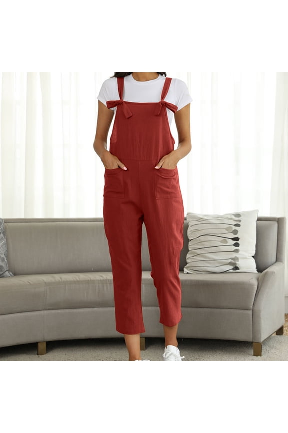 Women's Washed Linen Bib Jeans Overalls Casual Ripped Linen Jumpsuits Rompers Rompers And Jumpsuits plus Denim Tassels Short Sleeve Hole Pocket Romper Body for Women Loose Rompers for Women plus