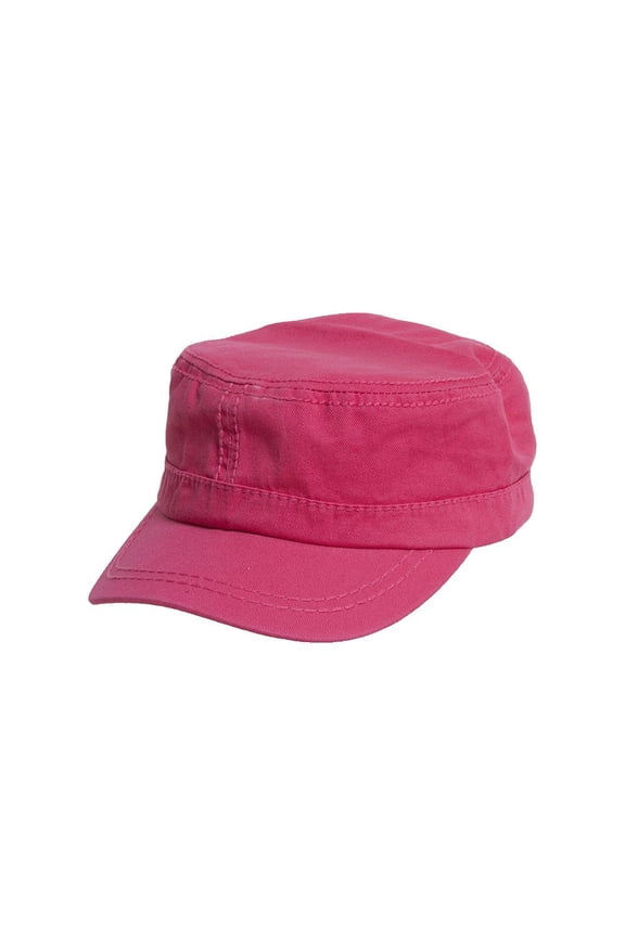 Women's Washed Military Cadet Style Cap - Fuchsia