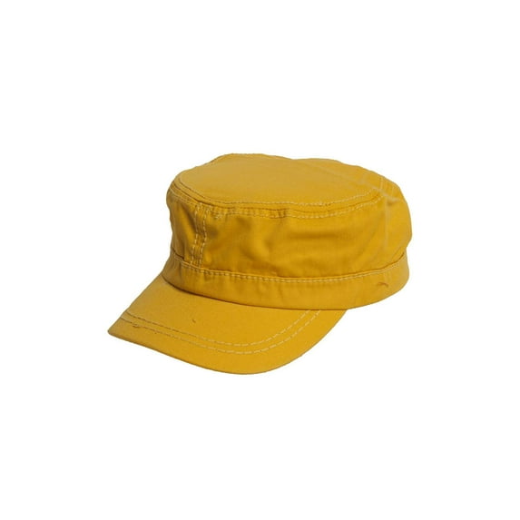 Women's Washed Military Cadet Style Cap - Yellow