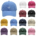 thumbnail image 1 of Women's Washed Soft Top Baseball Cap With Heart Embroidery Solid Color Casual Outdoor Sporty Adjustable Hat, 1 of 4